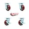 Service Caster 4 Inch Poly on Aluminum Swivel Caster Set with Roller Bearings 2 Brakes SCC SCC-30CS420-PAR-2-TLB-2 - alternate 2